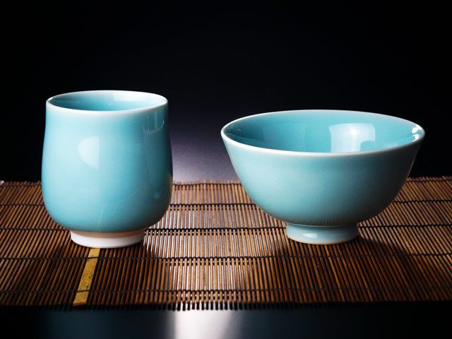 【有田焼】睦揃(夫婦茶碗セット) 砧青磁