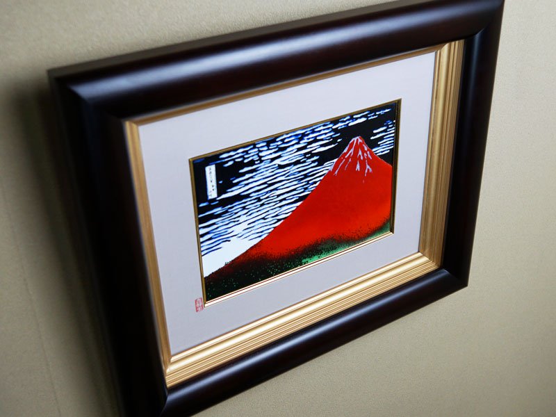 【京七宝】陶額 吉祥赤富士