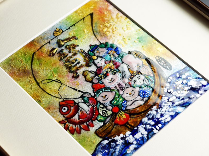 【京七宝】陶額 七福神