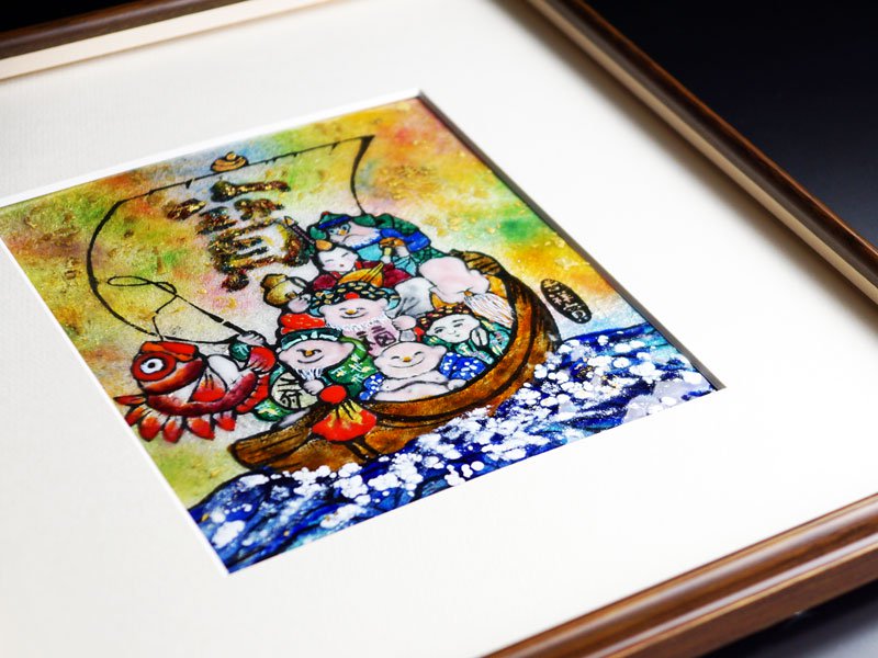 【京七宝】陶額 七福神