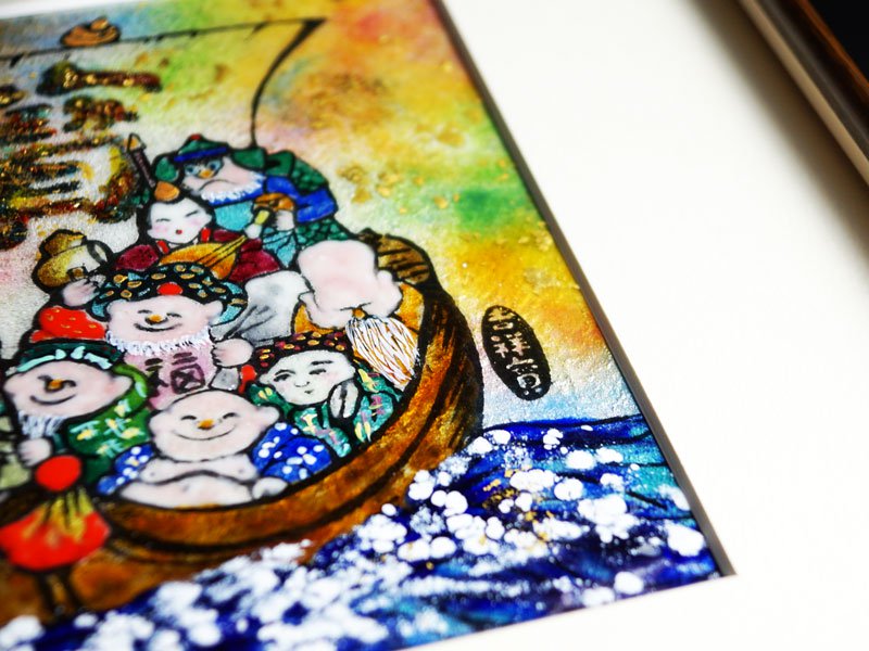 【京七宝】陶額 七福神