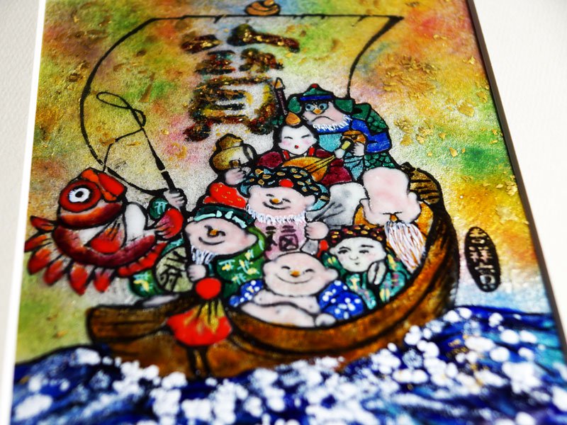 【京七宝】陶額 七福神