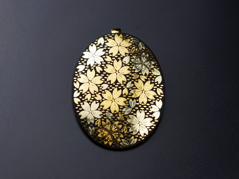 【純金京象嵌】ペンダント 桜