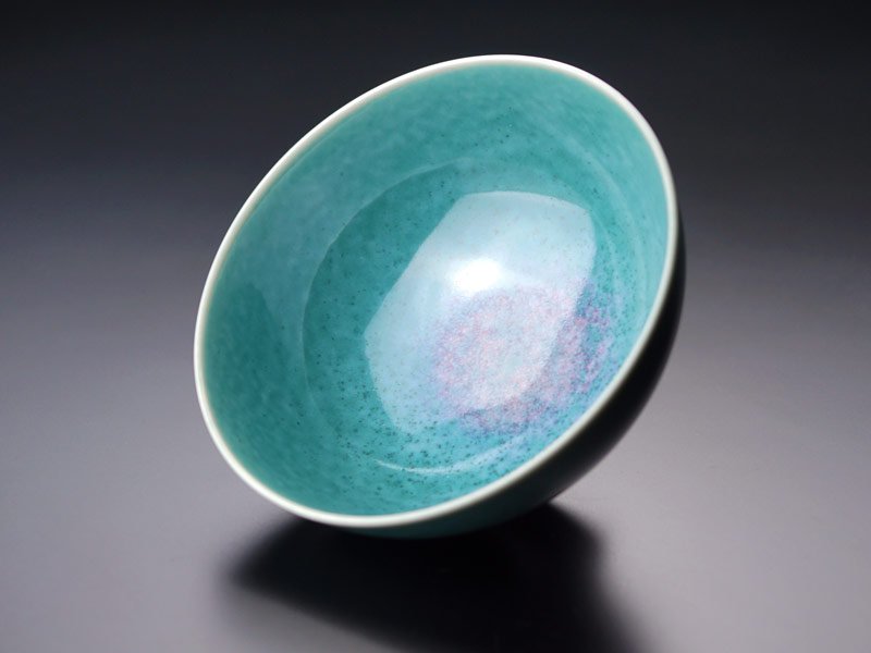 【66歳の誕生日には緑の高級茶碗】茶碗 翡翠鈞窯