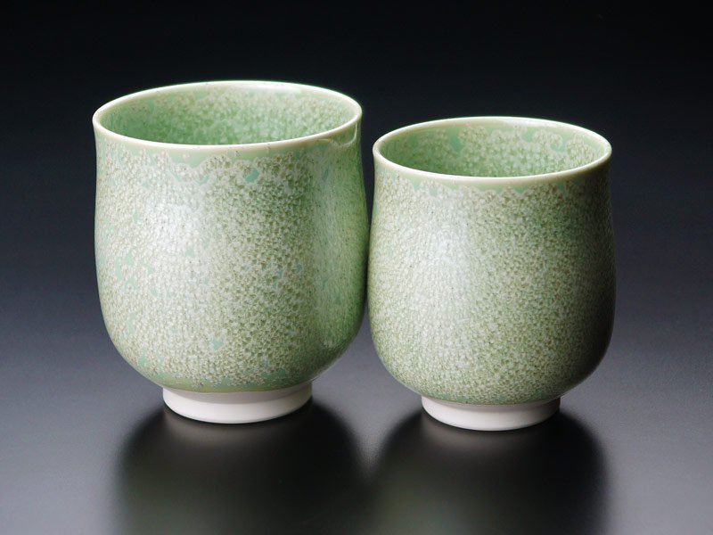 【有田焼】睦揃(夫婦茶碗セット)鶯玉