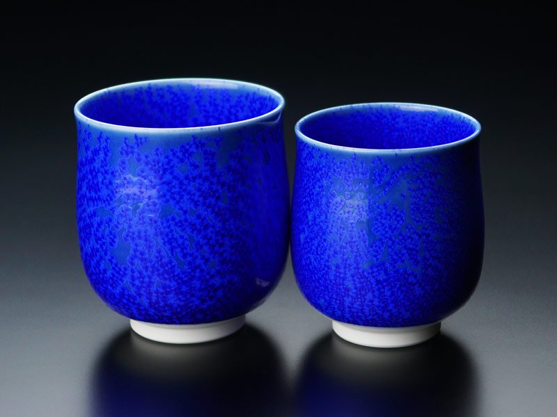 【有田焼】睦揃(夫婦茶碗セット)瑠璃水滴