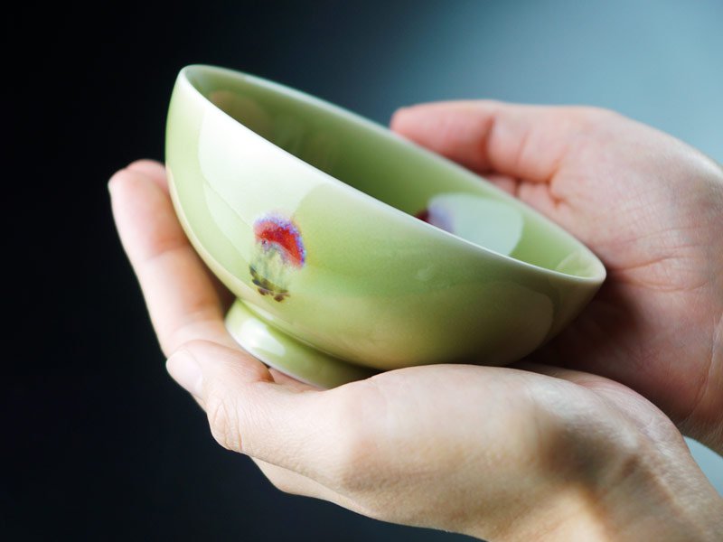 【有田焼】茶碗 天龍寺青磁花片紋