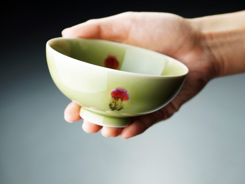 【有田焼】茶碗 天龍寺青磁花片紋