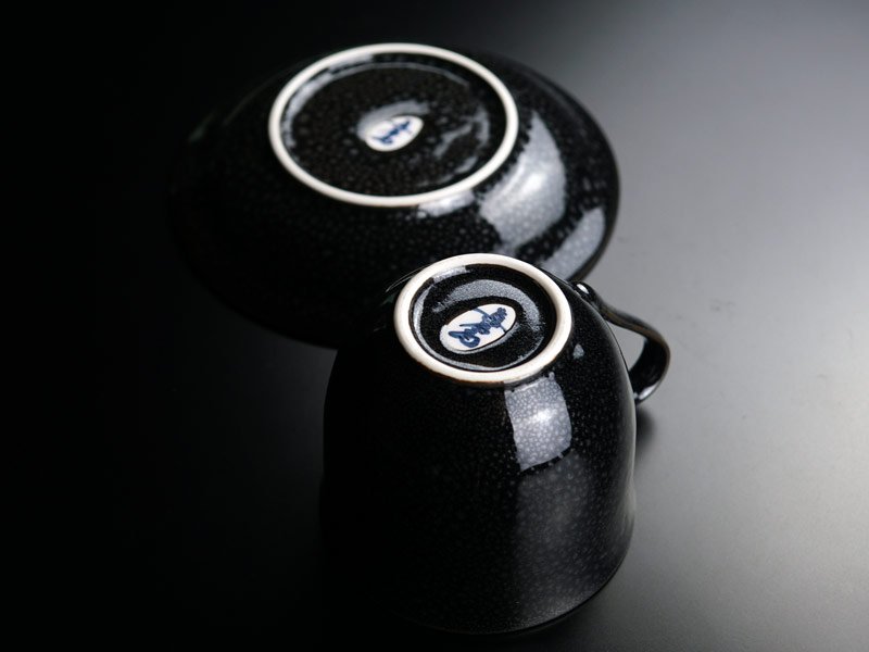 【有田焼】広口コーヒーカップ 銀油滴天目