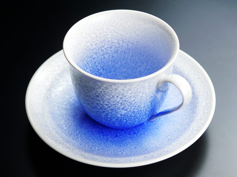 【有田焼】広口コーヒーカップ 藍染水滴
