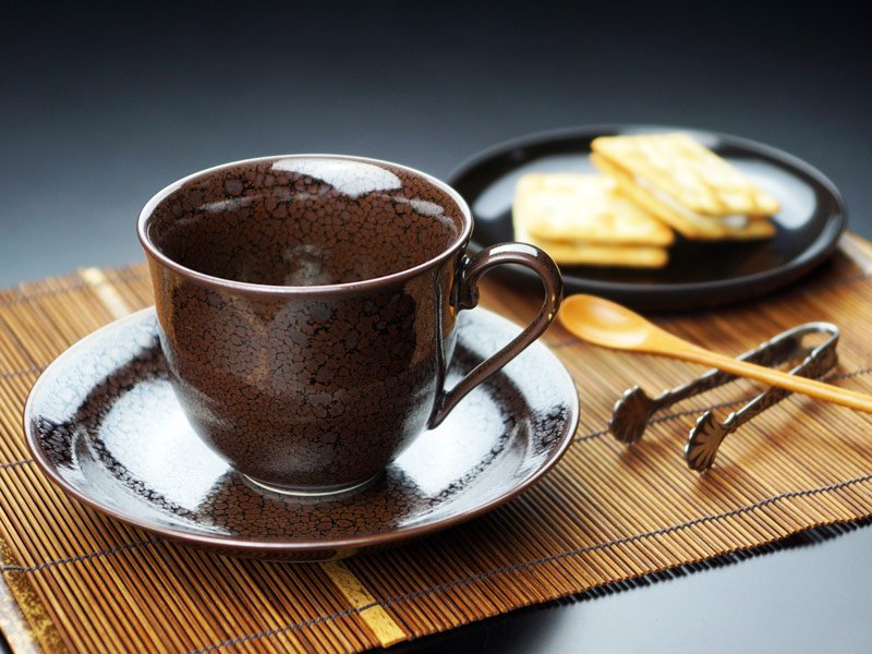 【有田焼】広口コーヒーカップ 油滴天目