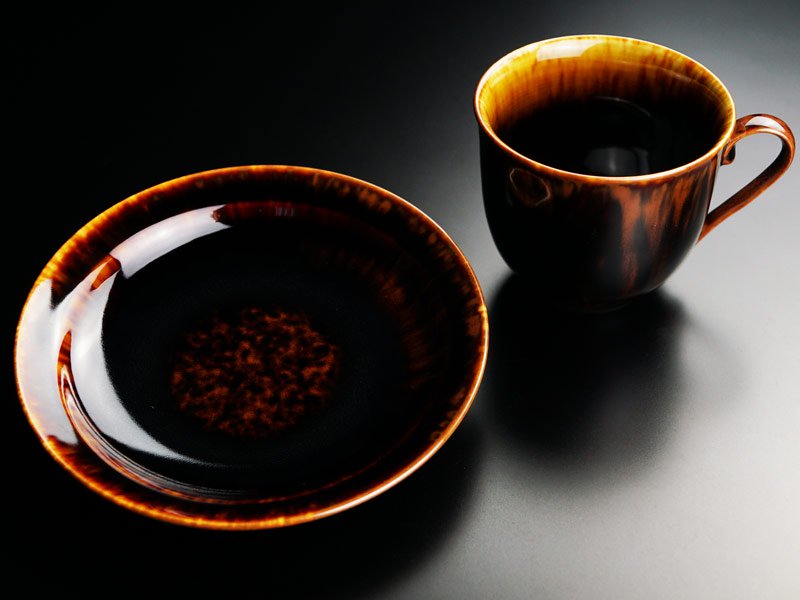 【有田焼】広口コーヒーカップ 玳皮天目