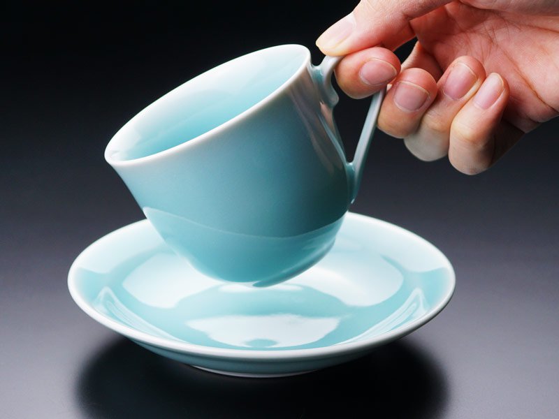 【有田焼】広口コーヒーカップ 砧青磁