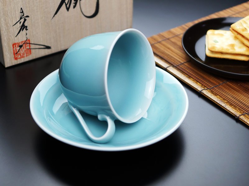 【有田焼】広口コーヒーカップ 砧青磁