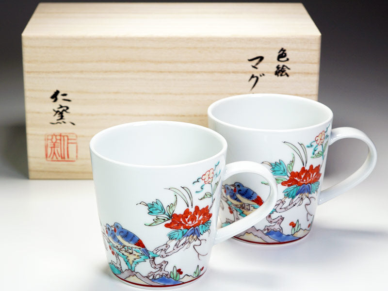 有田焼 ペアマグカップ 色絵梅花鳥図 - JTOPIA