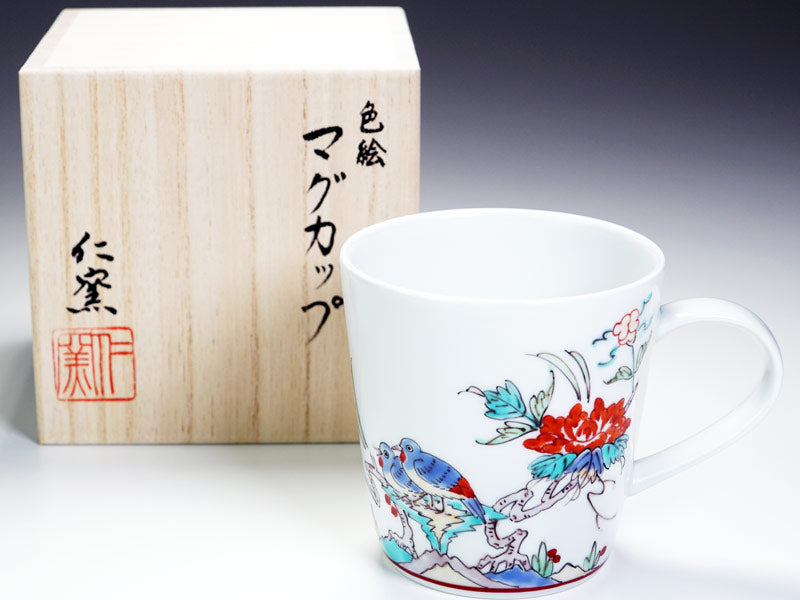 【有田焼】マグカップ 色絵梅花鳥図