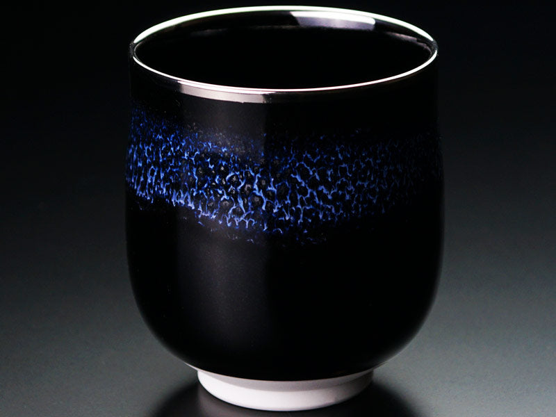 白金の永久なる煌めき【有田焼】湯呑み 青き明星 月光