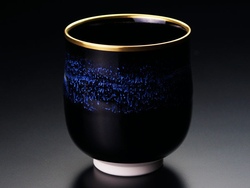 【目上の方への贈り物】湯呑み 青き明星 陽光 輝く本金