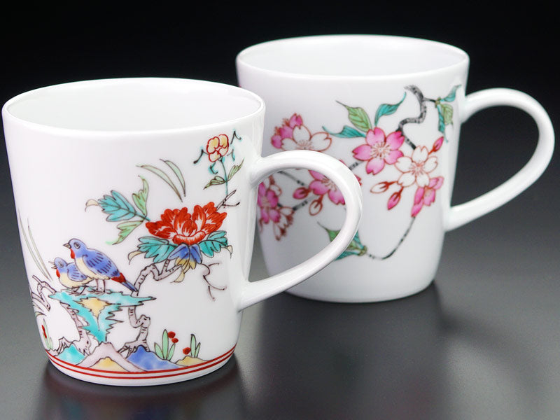 天皇陛下愛用の名窯 最高級ペアマグカップ 色絵吉祥図
