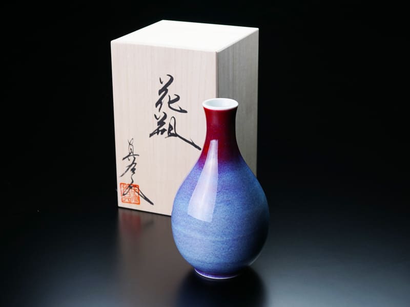 【有田焼】鶴首花瓶 彩雲