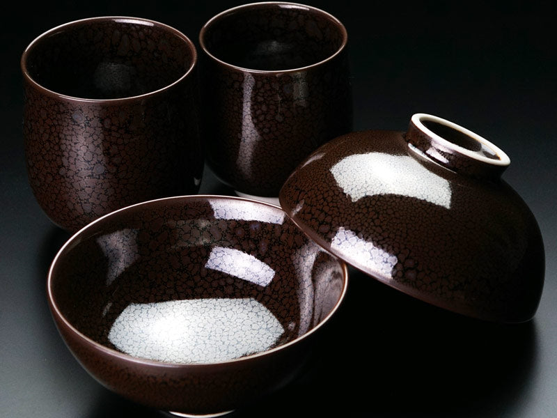 【有田焼】睦揃(夫婦茶碗セット)龍鱗油滴天目