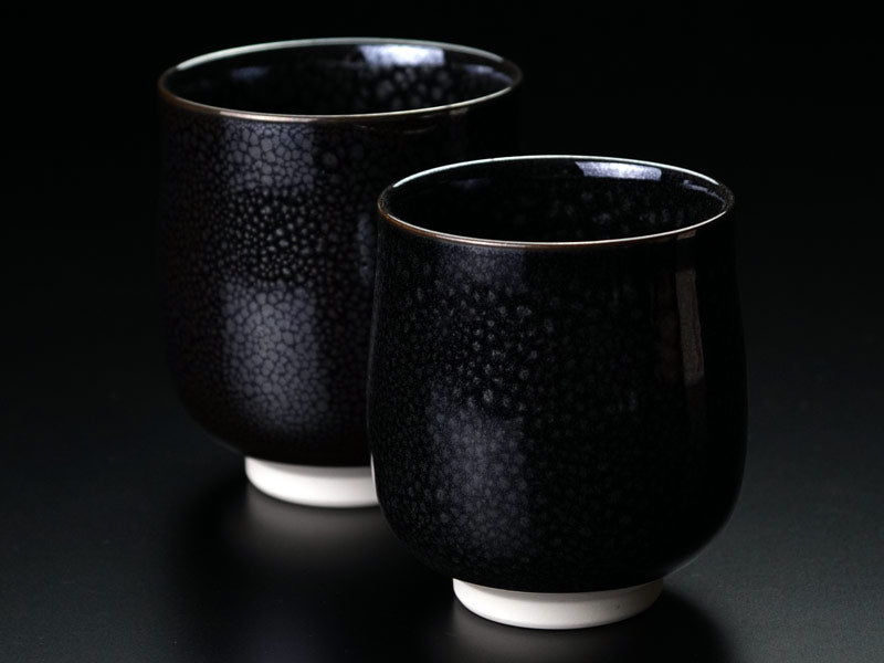 【有田焼】夫婦湯呑 銀油滴天目