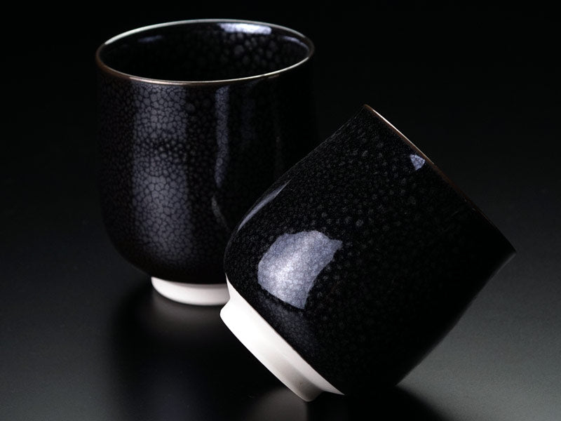 【有田焼】夫婦湯呑 銀油滴天目