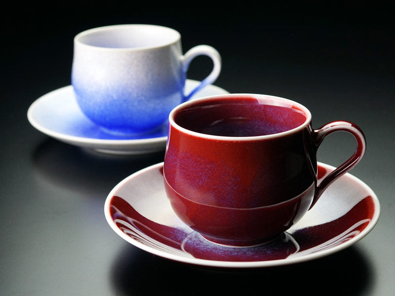 有田焼ペアコーヒーカップ 燿変2色