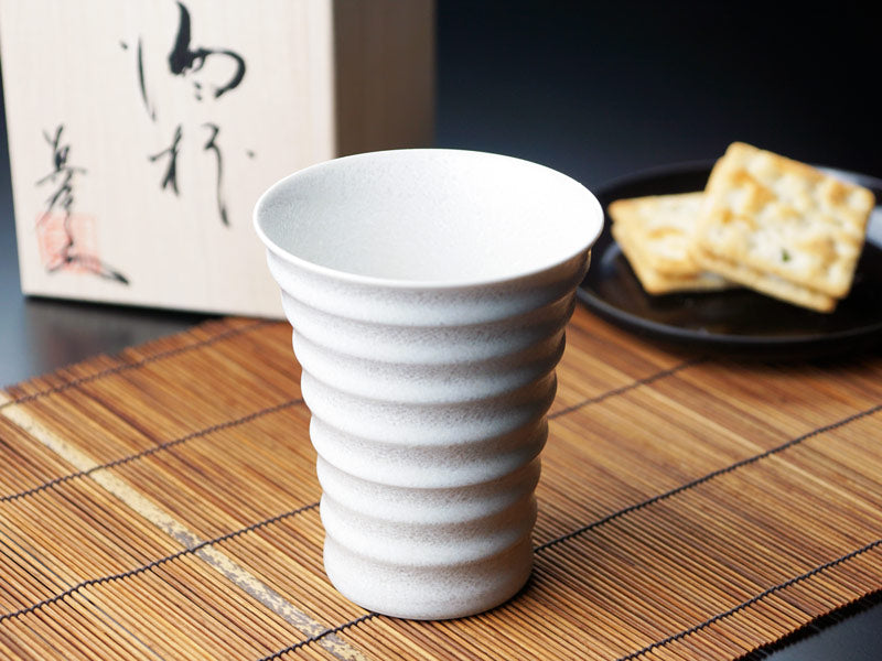 【有田焼】段付焼酎グラス 白天目