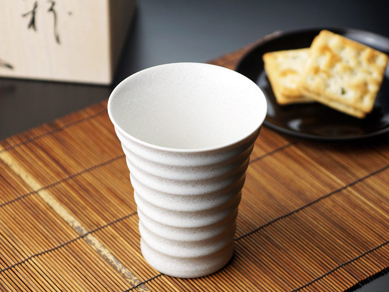 【有田焼】段付焼酎グラス 白天目