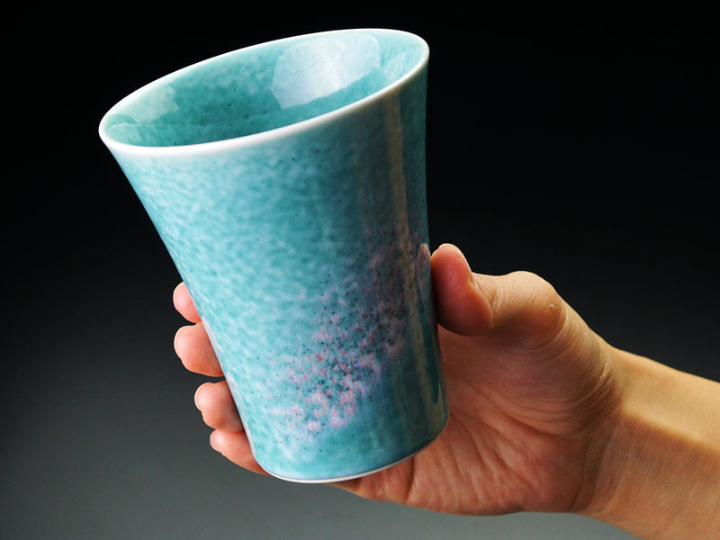 【有田焼】焼酎グラス 翡翠鈞窯