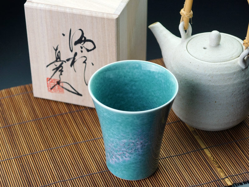 【有田焼】焼酎グラス 翡翠鈞窯