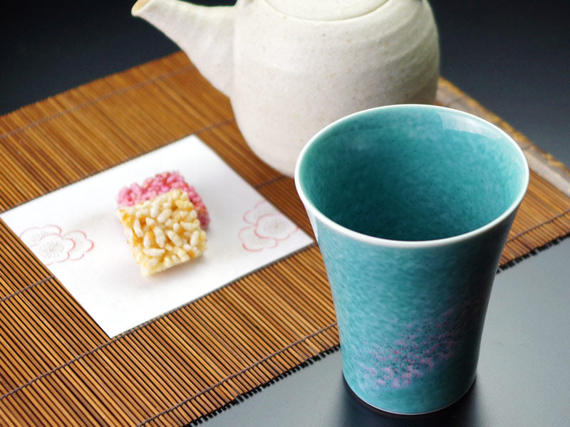 【有田焼】焼酎グラス 翡翠鈞窯