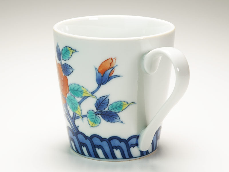 【有田焼】マグカップ 染錦薔薇図