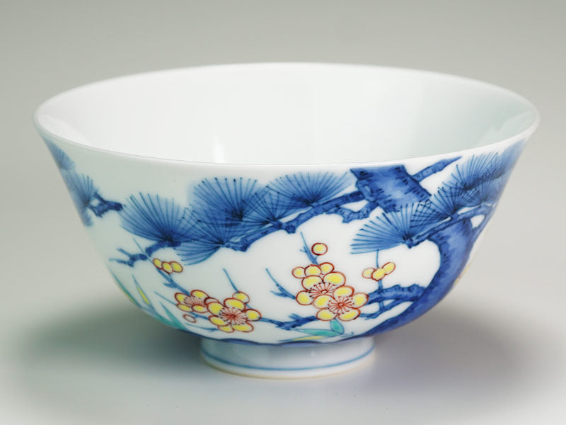 【有田焼】湯呑茶碗セット 染錦吉祥松竹梅図