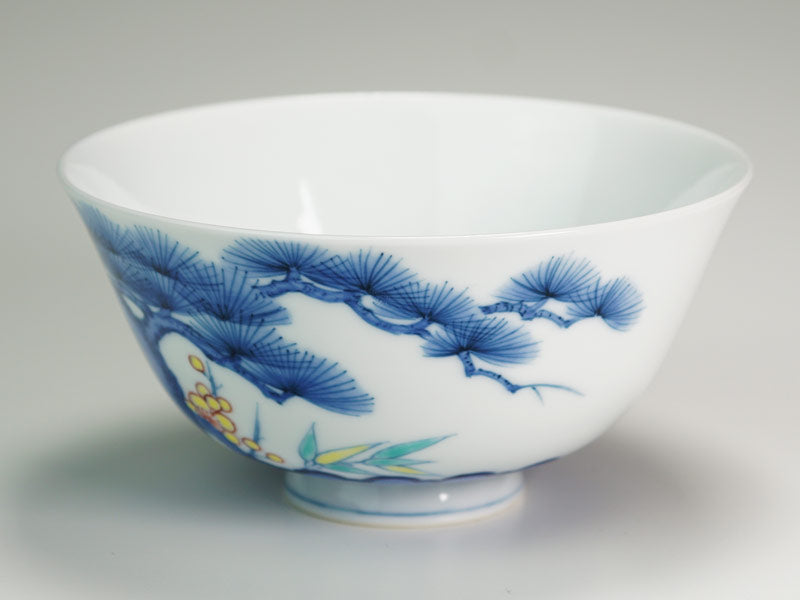 【有田焼】湯呑茶碗セット 染錦吉祥松竹梅図