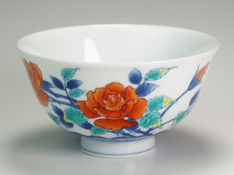 【有田焼】湯呑茶碗セット 染錦吉祥薔薇図