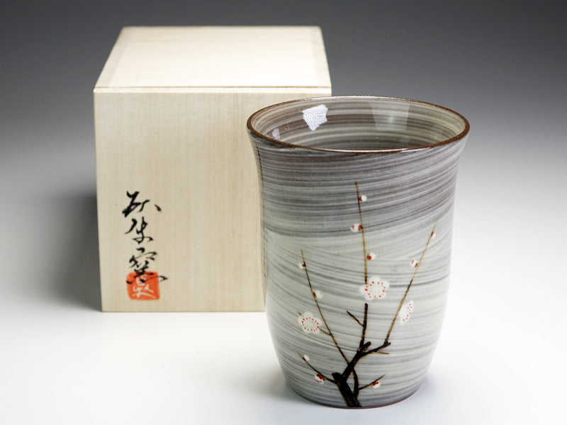 【有田焼】焼酎グラス 白梅