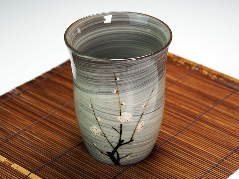 【有田焼】焼酎グラス 白梅