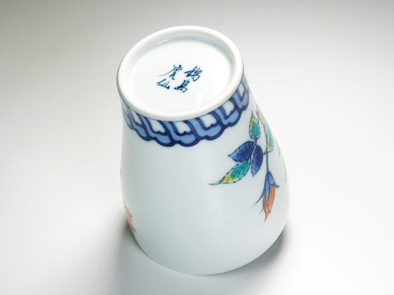 【有田焼】焼酎グラス 染錦薔薇図