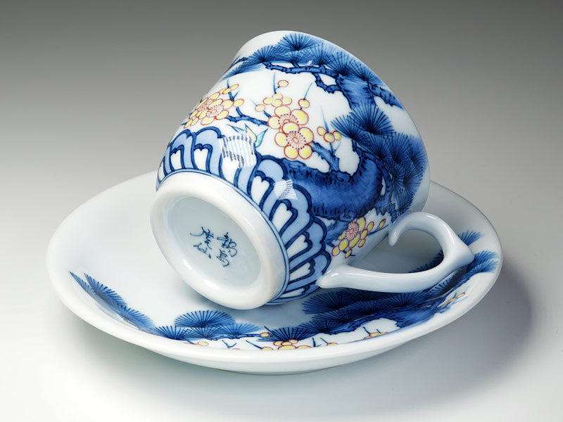 【有田焼】コーヒーカップ 染錦吉祥松竹梅図