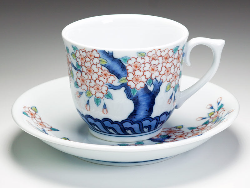 【有田焼】コーヒーカップ 染錦吉祥桜図