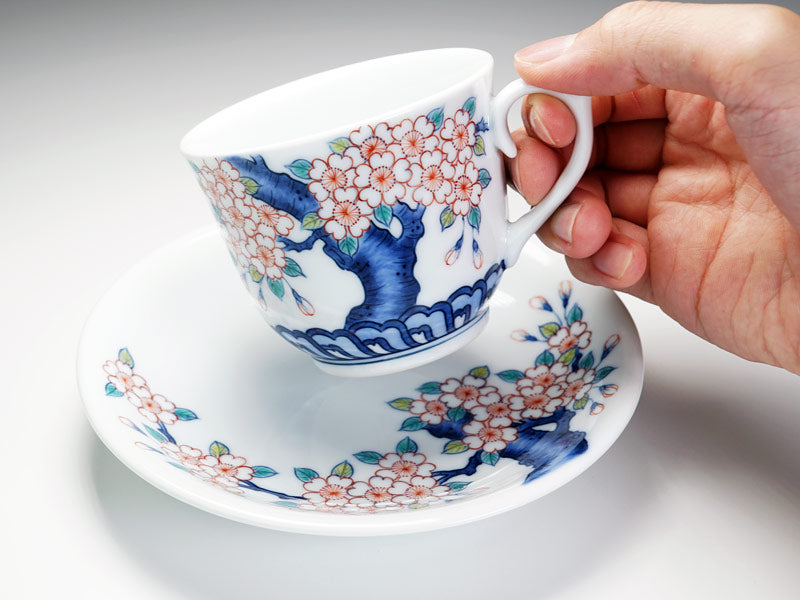 【有田焼】コーヒーカップ 染錦吉祥桜図
