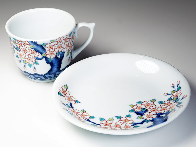 【有田焼】コーヒーカップ 染錦吉祥桜図