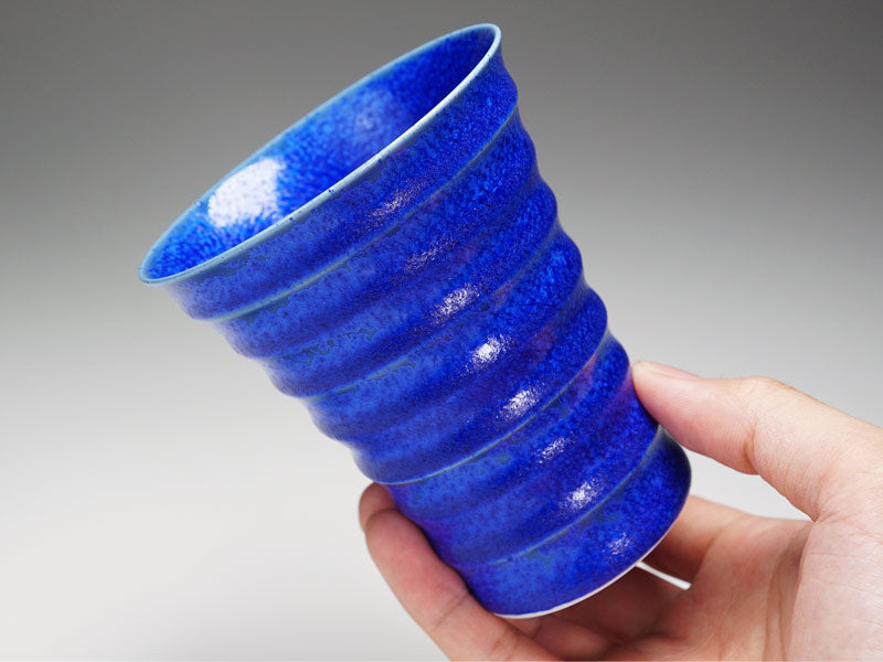 【有田焼】段付焼酎グラス 瑠璃水滴