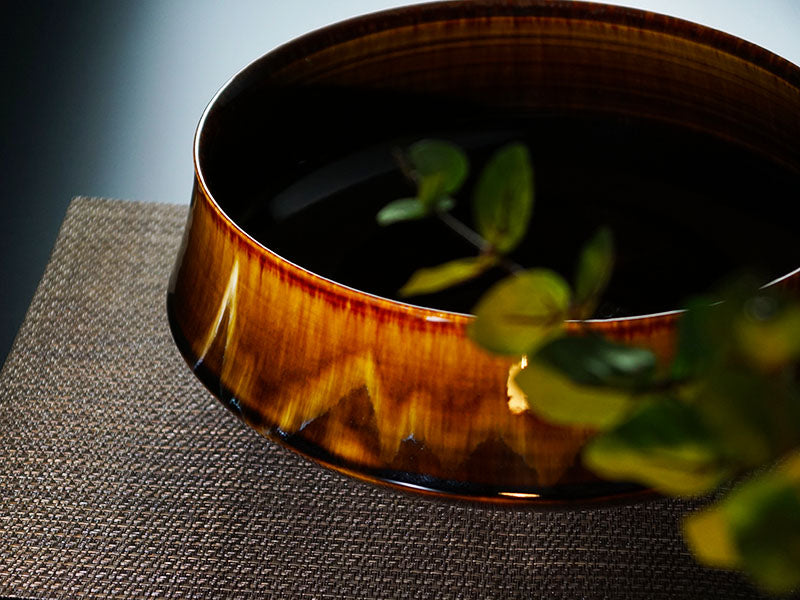 【有田焼】玳皮天目花器『蓬莱山』