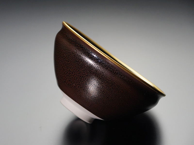 【有田焼】抹茶茶碗 油滴天目茶盌(金覆輪仕立)