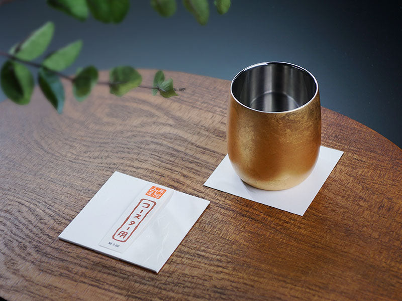 【漆磨カップ】湯呑み 福達磨「箔衣」