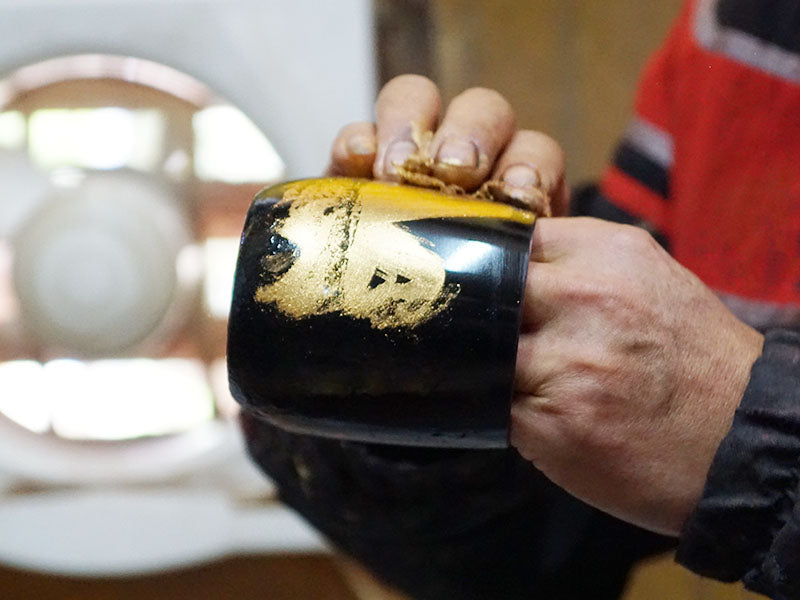 【漆磨カップ】湯呑 福達磨「白檀」