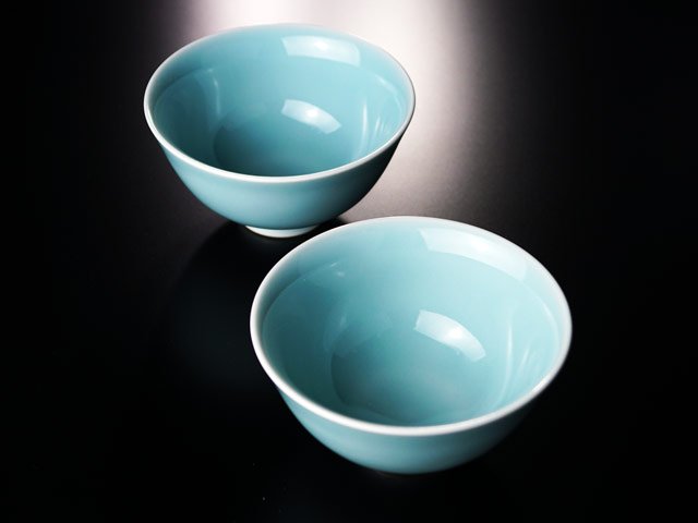 【有田焼】夫婦茶碗 砧青磁の写真2